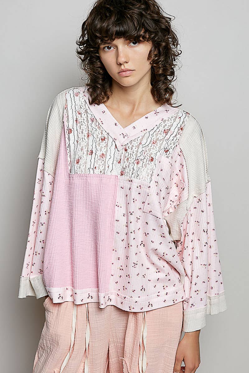 Blush and Bloom Patchwork Top