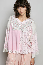 Blush and Bloom Patchwork Top