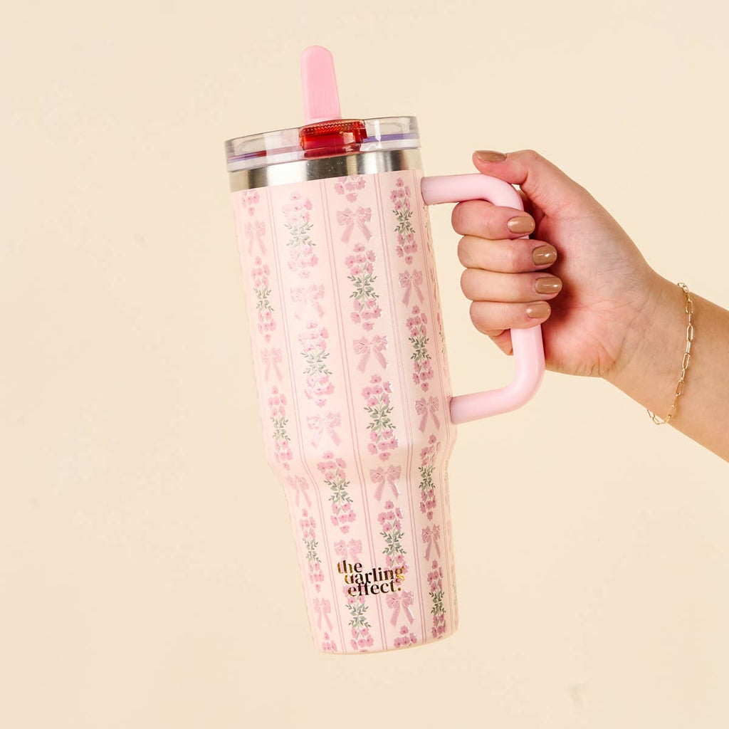 The Darling Effect - 40 oz Lifestyle Flip Straw Tumbler–Oh So Fancy Pink
