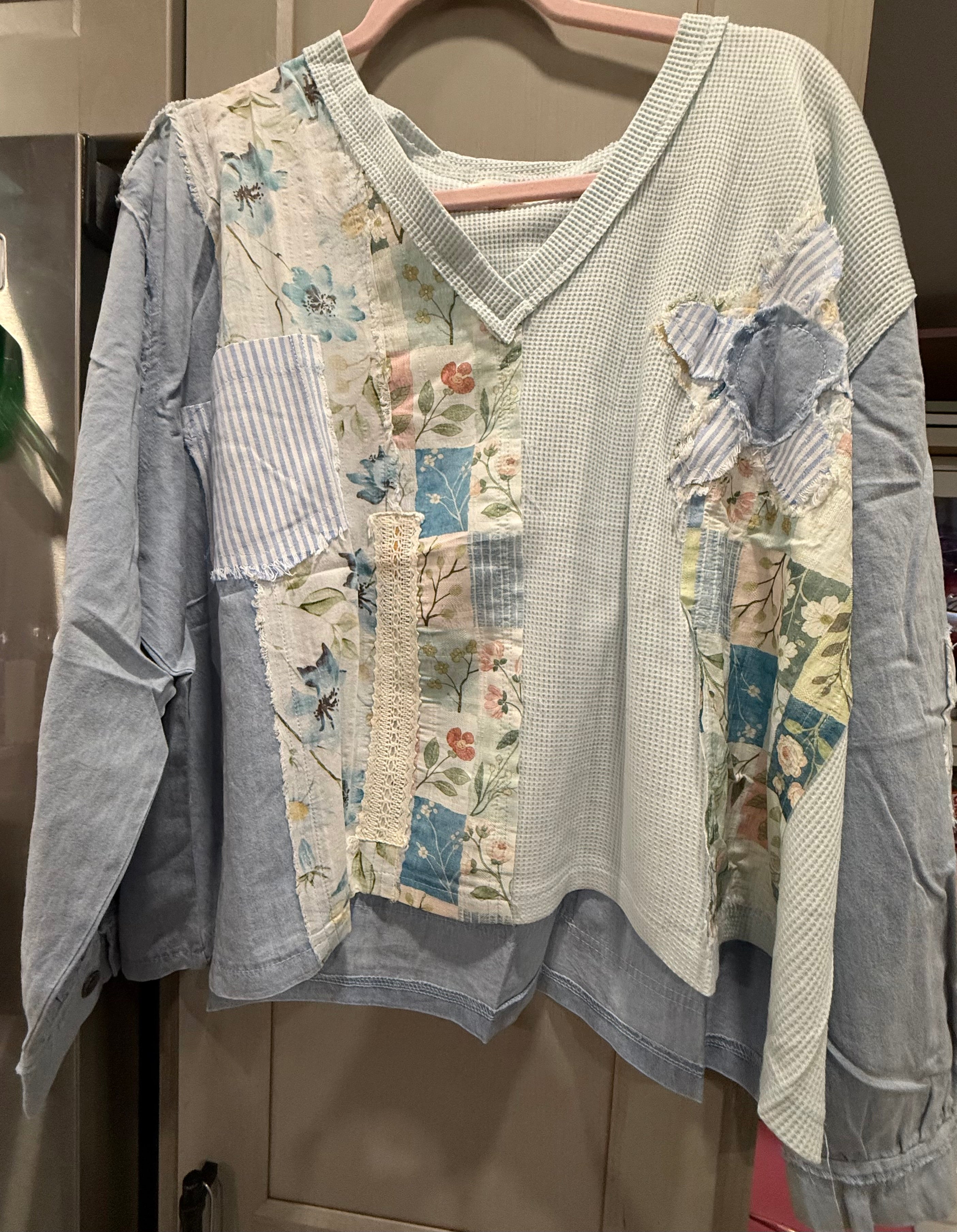 Blue Floral Patch POL