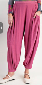 Pink Rayon Aladdin Pants - FINAL SALE