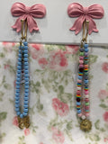 Stripe Bead Charm Necklace