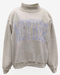 Embroidered Striped Mother Mock Neck