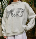 Pray Embroidered Mock Neck