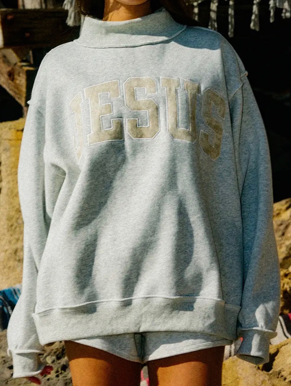 Jesus Camo Mock Neck