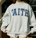 Faith Embroidered Mock Neck