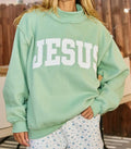 Jesus Embroidered Mock Neck