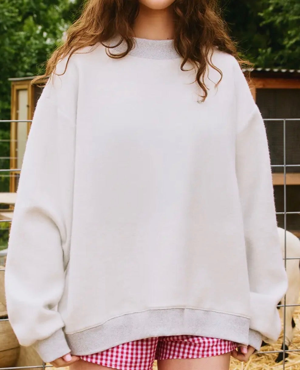 Solid Heather Grey Mock Neck