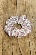 Floral-Print Scrunchie Woman Hair Band: IVORY/PURPLE MULTI / Os
