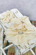 3 Different Designs Scrunchies Embroidered Hair Accessories: IVORY / Os