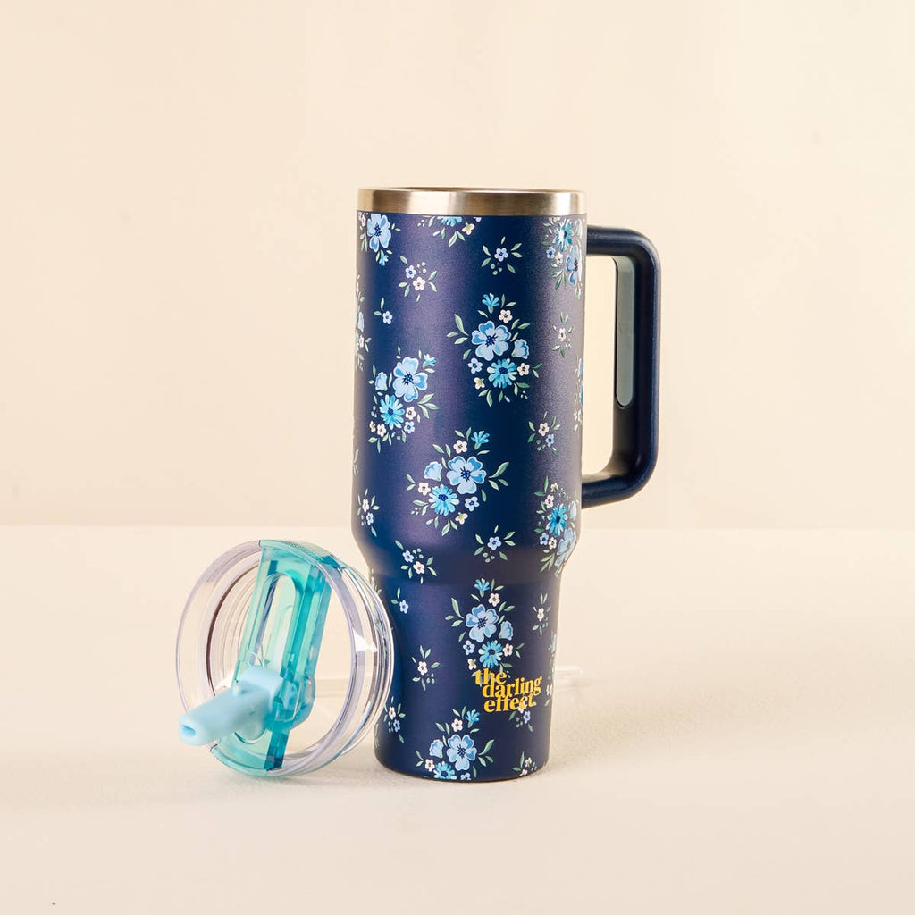 The Darling Effect - 40 oz Lifestyle Flip Straw Tumbler–Endless Daydream Navy